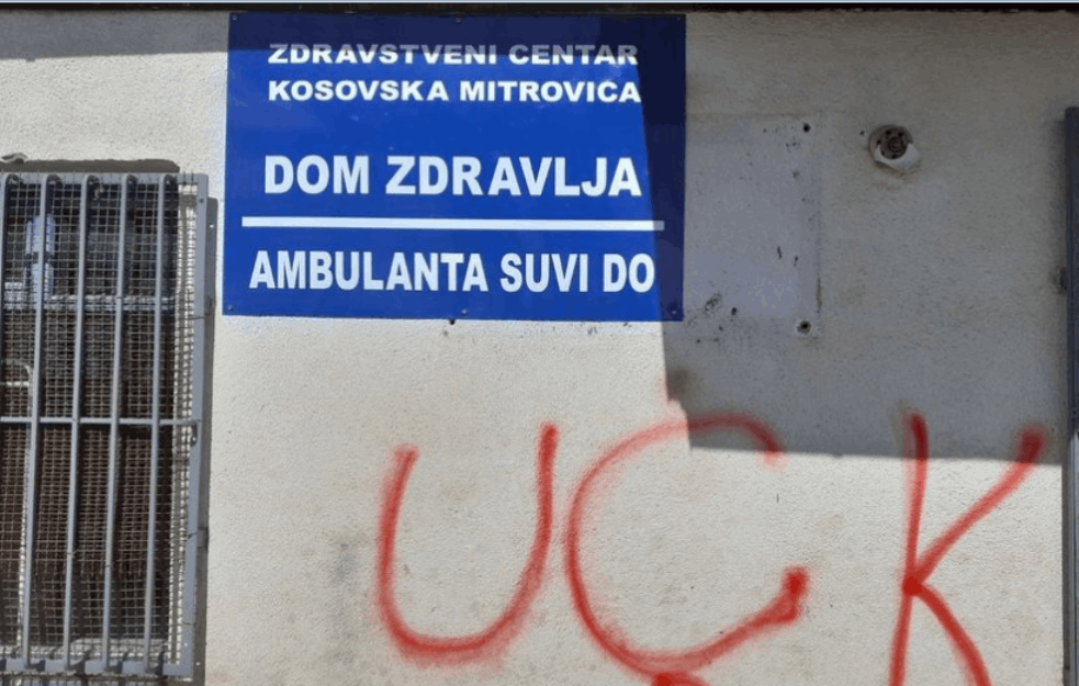 NOVE <span style='color:red;'><b>PRETNJE SRBIMA</b></span> NA KOSMETU: Grafit OVK na DOMU ZDRAVLJA! (FOTO) 